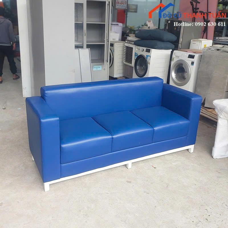 sofa-sl2-2 Băng Sofa Cũ Bọc Da Màu Xanh Thiết Kế Đơn Giản