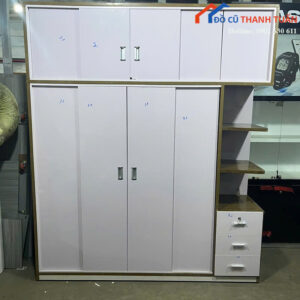 Tủ Quần Áo Cũ 2M4x2M Màu Trắng Thiết Kế Nhiều Ngăn