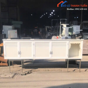 Tủ Bếp Cũ 2M5x60CM Màu Trắng Thiết Kế 4 Cánh