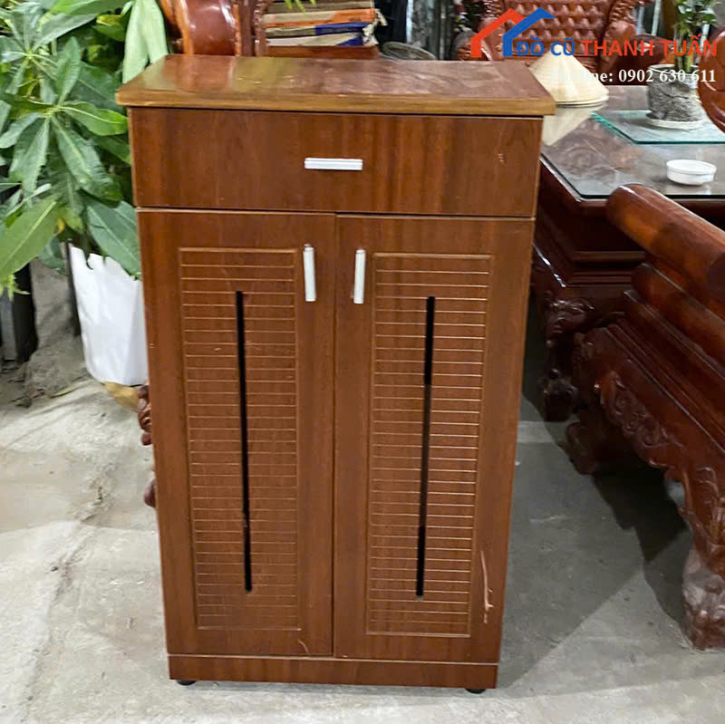 tu-giay-G750- Tủ Giày Cũ Thiết Kế 2 Cánh Có Hộc Kéo Nhỏ Gọn