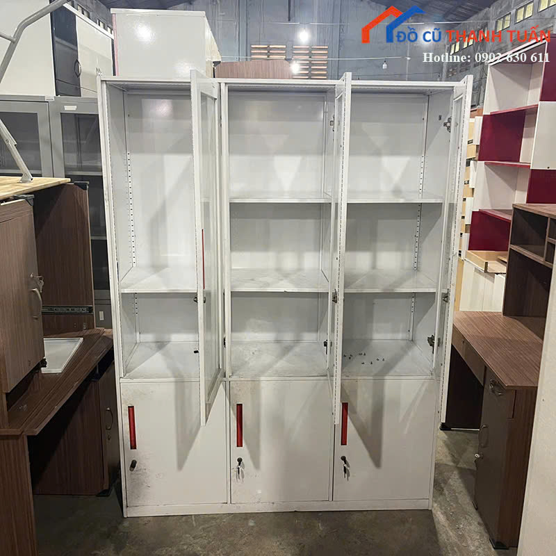 tu-hs-1m4x1m8x45-G2tr-3 Tủ Hồ Sơ Cũ 1M4x1M8 Màu Trắng Thiết Kế Nhiều Ngăn