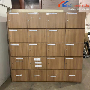 Tủ Locker Cũ 1M85x1M8 Vân Gỗ Thiết Kế Nhiều Ngăn