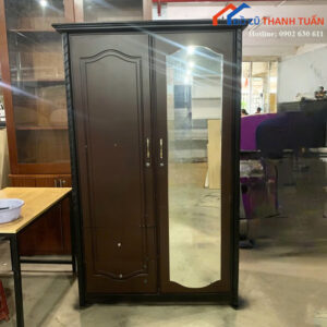 Tủ Quần Áo Cũ 1M14x1M95 Màu Nâu Thiết Kế 2 Cánh