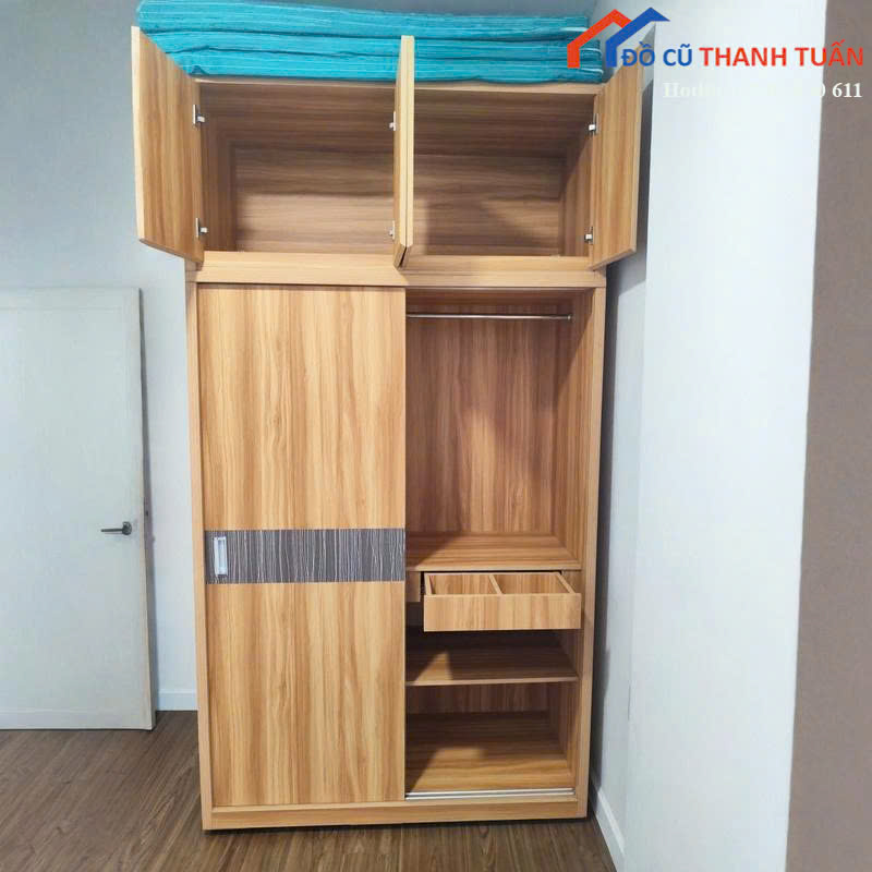 tu-quan-ao-G3tr5-3 Tủ Quần Áo 2 Cửa Lùa Cũ Thiết kế Vân Gỗ Hiện Đại