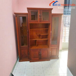 Tủ Rượu Gỗ Căm Xe Cũ Phối Kính Hiện Đại