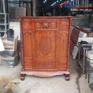 Tủ Thờ Gỗ Cũ 1M22x1M56 Thiết Kế Trang Trọng
