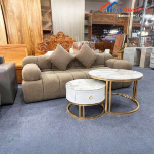 Thanh Lý Sofa Băng Bọc Vải Thiết Kế Bo Tròn Mới 99%