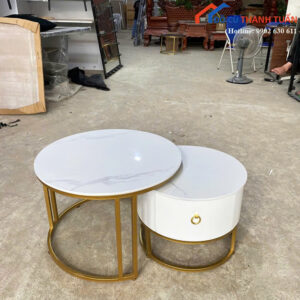 Bàn Sofa Đôi Khung Sắt Có Hộc Kéo Tiện Lợi Mới 99%