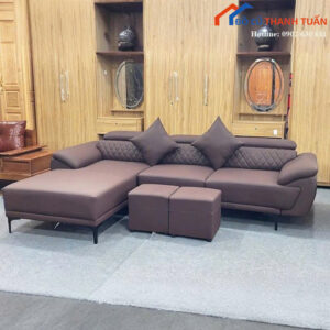 Bộ Sofa Góc L Màu Nâu Thiết Kế Góc L Mới 99%
