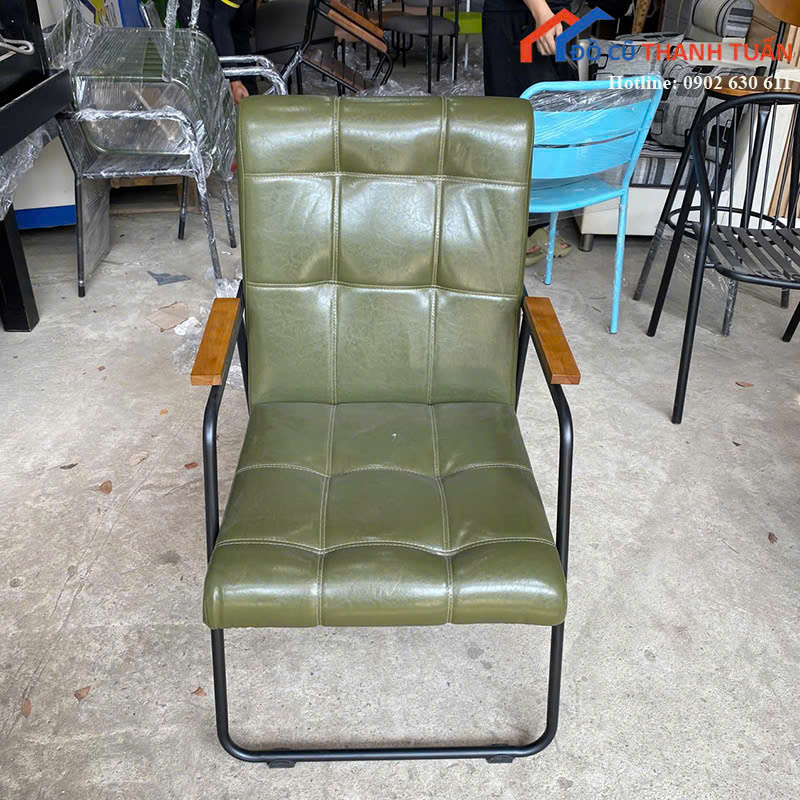 900-TL21 Ghế Cafe Bọc Da Khung Sắt Mới 99% (Nhiều Mẫu)