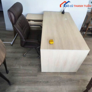 Bàn Giám Đốc Cũ Vân Gỗ Sáng Thiết Kế Góc L