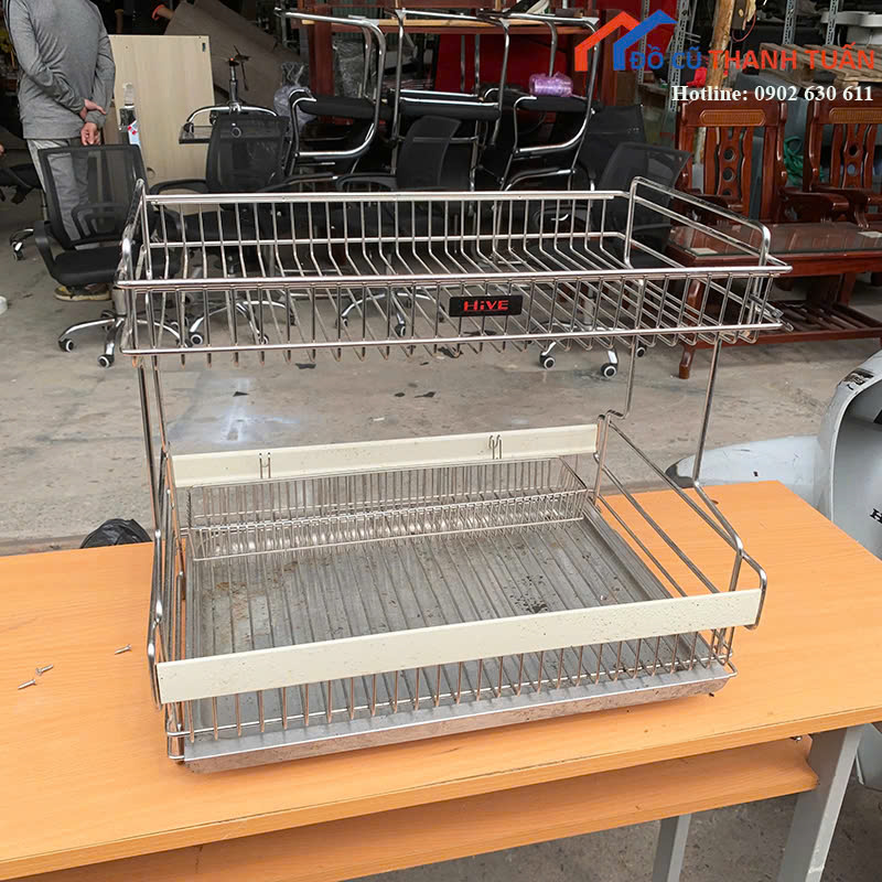 ddd-ke-3 Kệ Để Chén Bát Cũ Inox Thiết Kế 2 Tầng