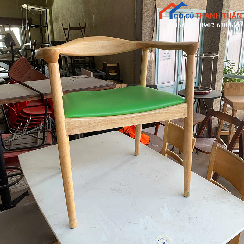 ghe-cf-sl8-G400k-2 Ghế Cafe Cũ Bọc Da Khung Gỗ Tự Nhiên Chắc Chắn