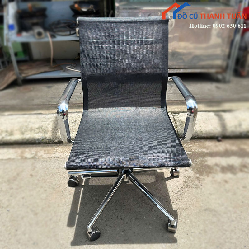 Ghế Xoay Văn Phòng Cũ Lưng Lưới Thấp Hiện Đại
