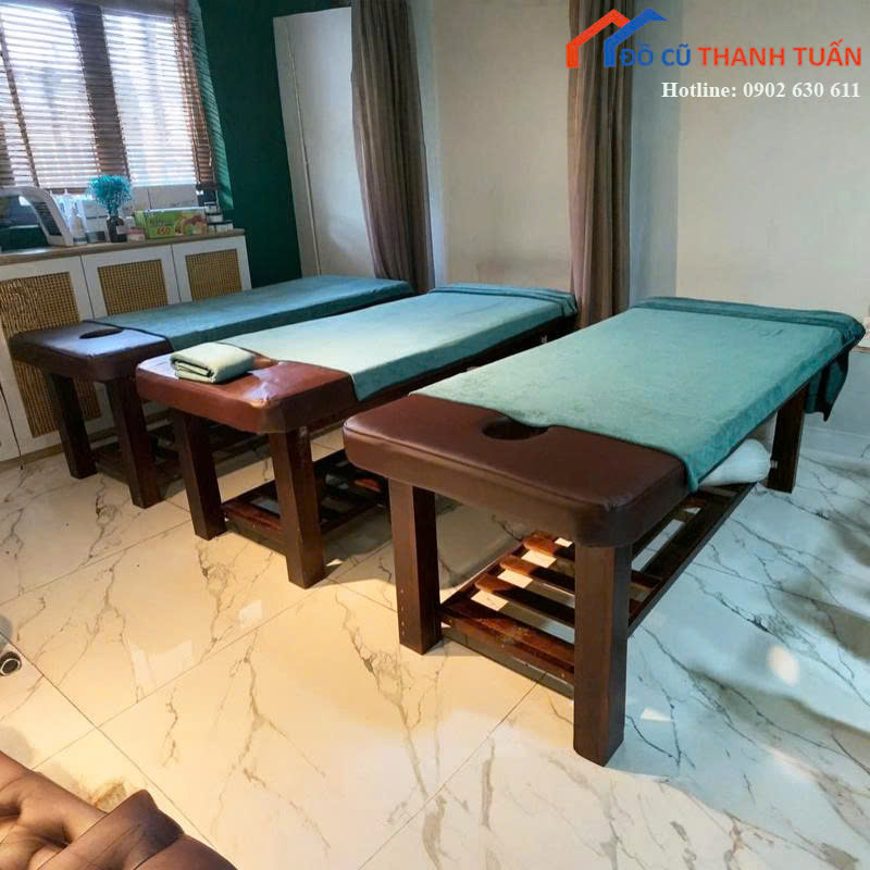 giuong-goi-G1tr1 Giường Massage Cũ Bọc Da Thiết Kế Kệ Dưới Tiện Lợi