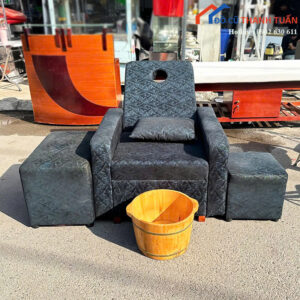 Ghế Nail Cũ Bọc Vải Kèm Đôn Tiện Lợi (Nhiều Mẫu)