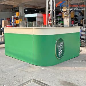 Quầy Lễ Tân Cũ 1M6x1M5 Màu Xanh Thiết Kế Góc L