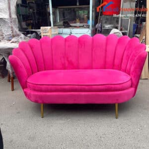 Sofa Cũ Bọc Nhung Màu Hồng Thiết Kế Vỏ Sò