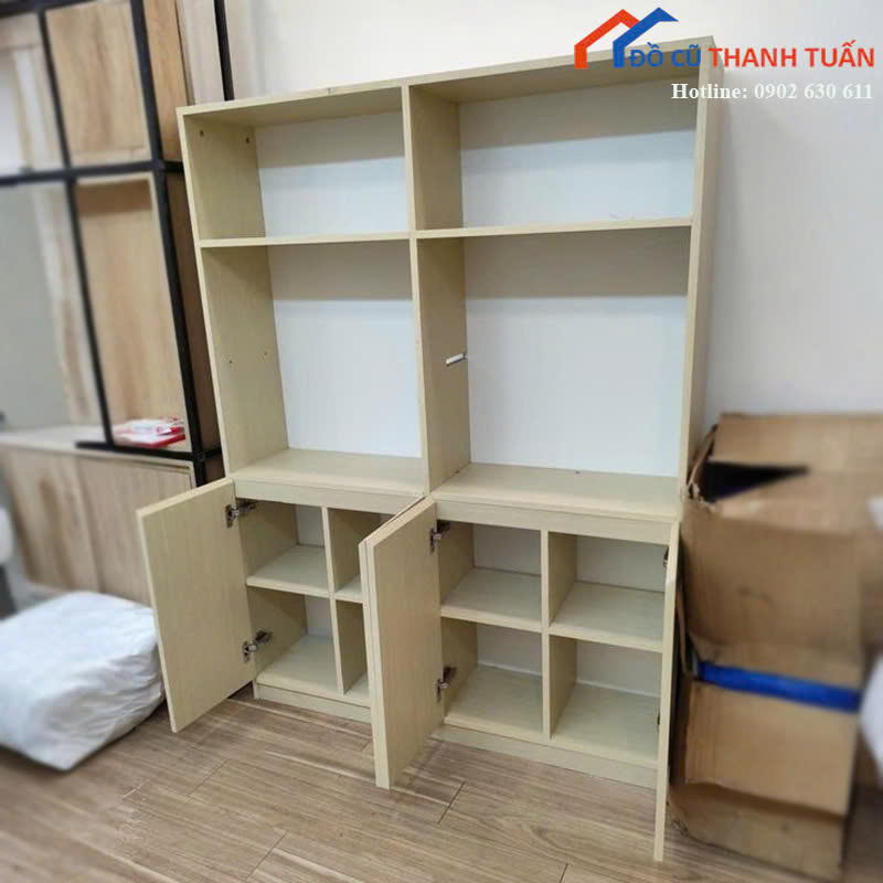 tu-1m2x1m6x30-G1tr4-3 Tủ Hồ Sơ Cũ 1M2x1M6 Vân Gỗ Sáng Nhiều Ngăn