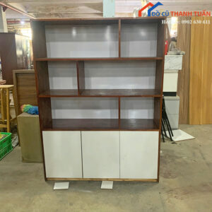Tủ Hồ Sơ Cũ 1M2x1M6 Vân Gỗ Phối Trắng Nhiều Ngăn