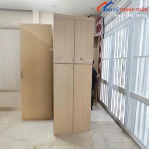 Tủ Hồ Sơ Cũ 2M4x80CM Vân Gỗ Sáng Thiết Kế 4 Cánh