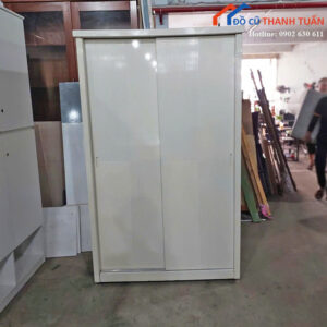 Tủ Quần Áo Cũ Màu Trắng Thiết Kế 2 Cánh Lùa