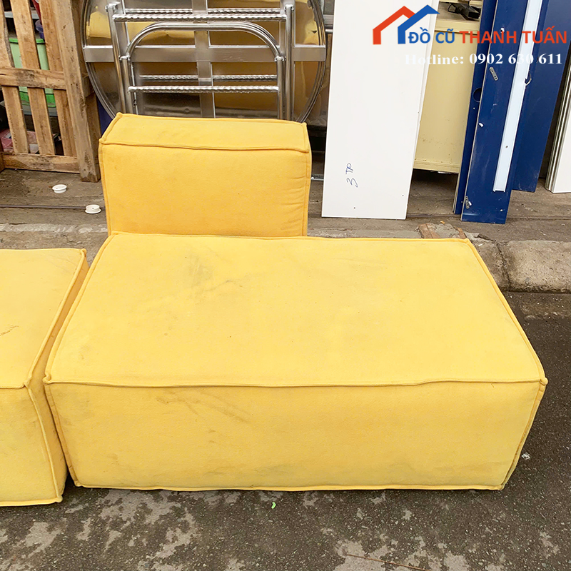 sofa-3-le-2L-trai-1goc-phai-200k-2 Sofa Cũ Bọc Đệm Màu Vàng Nhỏ Gọn (Nhiều Mẫu)