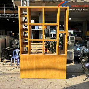 Tủ Trưng Bày Cũ 1M7x2M5 Vân Gỗ Thiết Kế Nhiều Ngăn