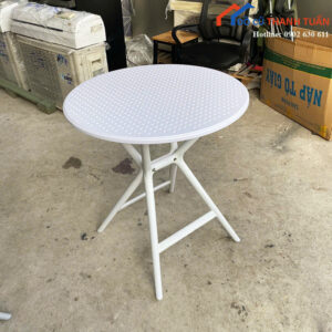 Bàn Cafe Nhựa Đúc Nguyên Khối Mặt Tròn Mới 99%