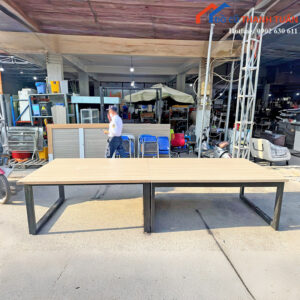 Bàn Họp Cũ 1M2x3M4 Vân Gỗ Sáng Chân Chữ U