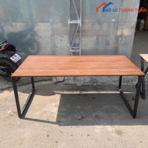 Bàn Họp Cũ Thiết Kế Vân Gỗ Chân Sắt Chắc Chắc 1M8