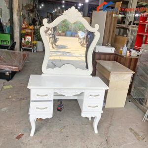 Bàn Trang Điểm Cũ Màu Trắng Kiểu Dáng Cổ Điển