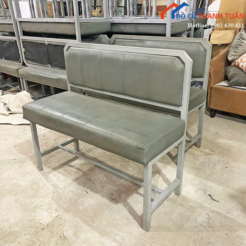 ghe-bang-dai-cu-boc-dem-mau-xam-khung-sat-2 Thanh Lý Đồ Nội Thất Cũ - Chuyên Mua Bán Bàn Ghế Cũ Giá Tốt Nhất