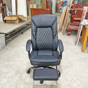 Ghế Giám Đốc Bọc Da Màu Đen Thiết Kế Gác Chân Mới 99%