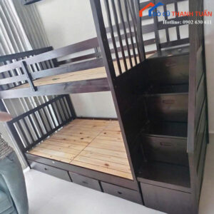 Giường Tầng Cũ Màu Nâu Có Hộc Kéo Tiện Dụng