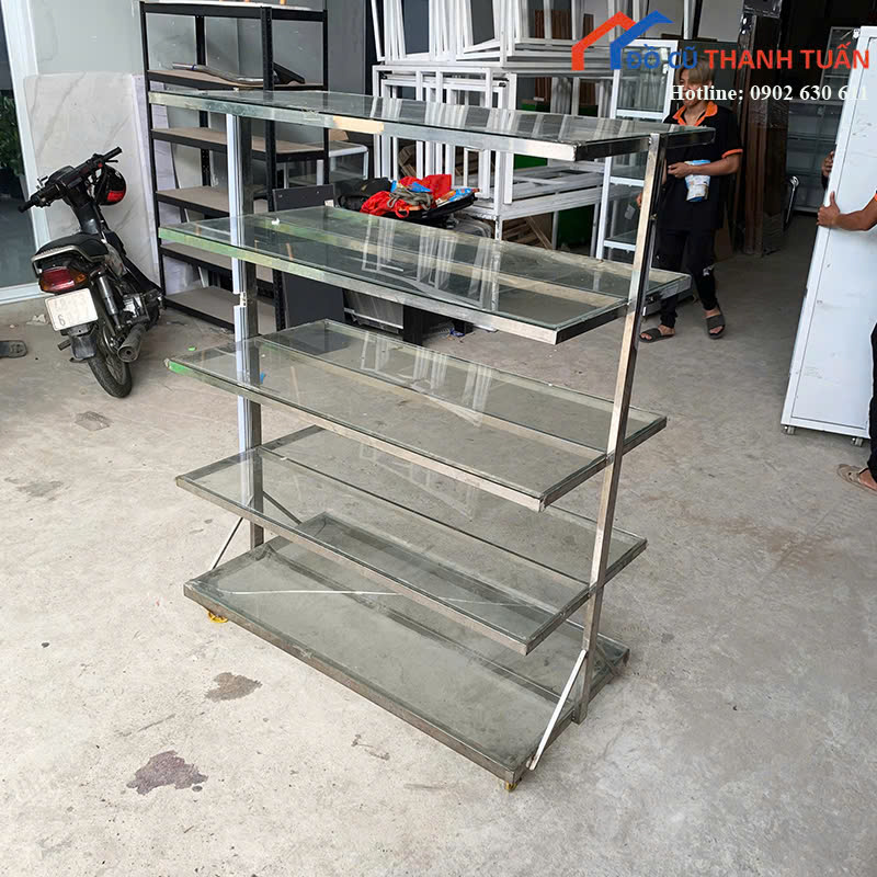 ke-tb-1m25x60x1m55-G1tr-2 Kệ Trưng Bày Cũ 1M25x60CM Đa Năng Thiết Kế 5 Tầng