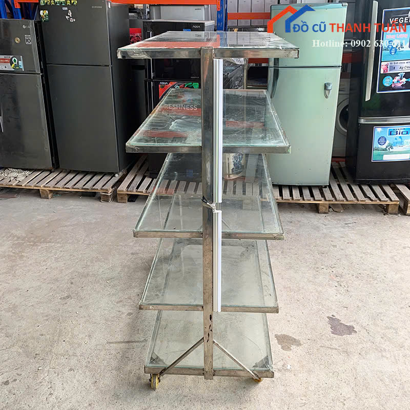 ke-tb-1m25x60x1m55-G1tr-3 Kệ Trưng Bày Cũ 1M25x60CM Đa Năng Thiết Kế 5 Tầng