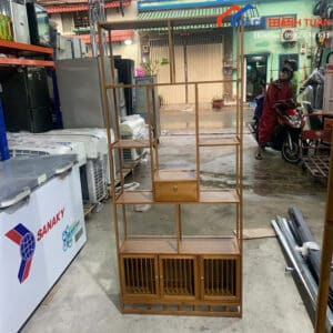 Kệ Trưng Bày Cũ 1M75x75CM Gỗ Tre Chắc Chắn