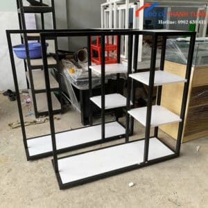 Kệ Trưng Bày Cũ Màu Đen Phối Trắng Nhiều Tầng