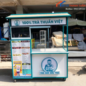 Quầy Bán Hàng Cũ Thiết Kế Mái Che 2M1x1M67 Hiện Đại