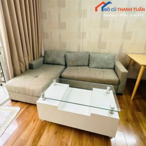 Sofa Cũ Bọc Vải Màu Xám Kiểu Góc L Hiện Đại