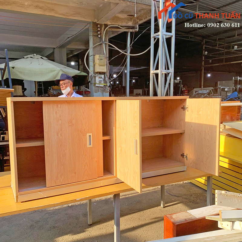 tu-ho-so-cu-1m6x75cm-van-go-thiet-ke-cua-lua-2 Thanh Lý Đồ Nội Thất Cũ - Chuyên Mua Bán Bàn Ghế Cũ Giá Tốt Nhất