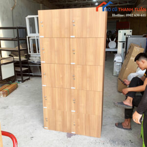 Tủ Locker Cũ 1M84x42CM Vân Gỗ Chia Ngăn Tiện Lợi
