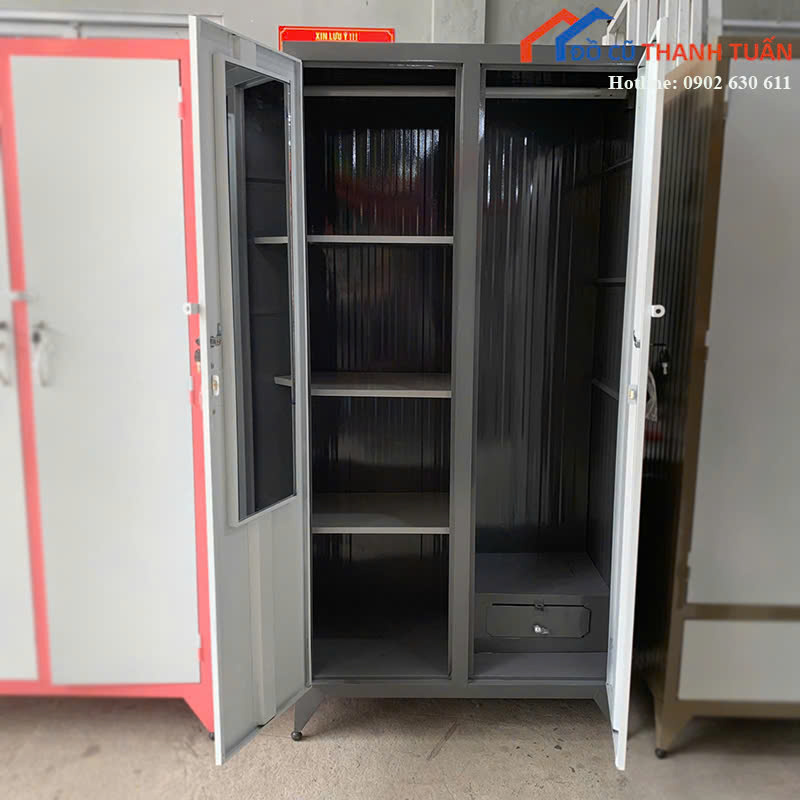 tu-quan-ao-1m8x88cm-2-canh-co-guong-moi-99-2-1 Tủ Quần Áo 1M8x88CM 2 Cánh Có Gương Mới 99%