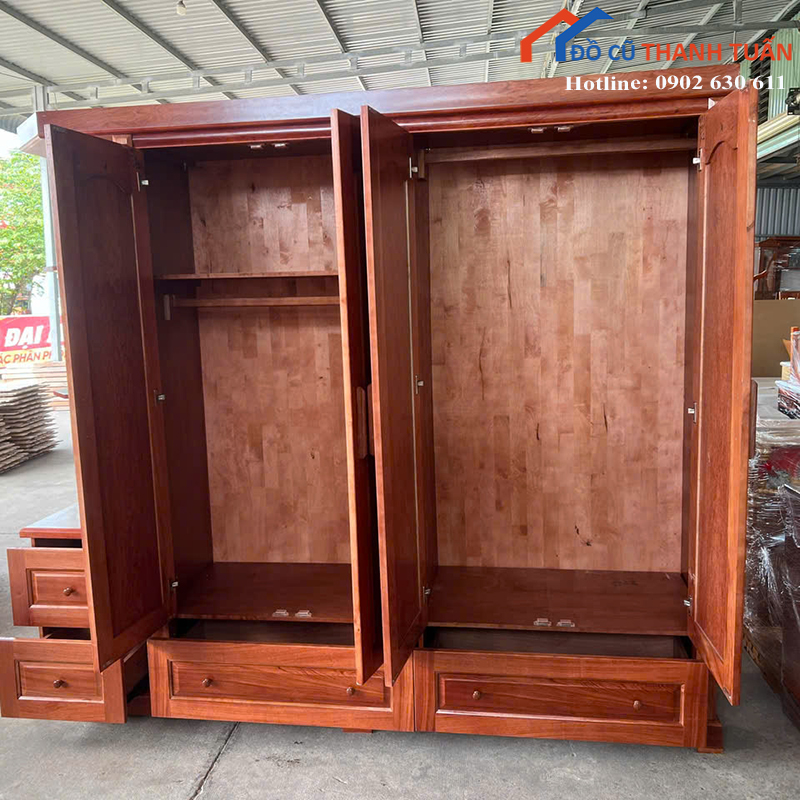 tu-quan-ao-2m3x2m-phu-huong-da-kem-ke-moi-99-4 Tủ Quần Áo 2M3x2M Phủ Hương Đá Kèm Kệ Mới 99%