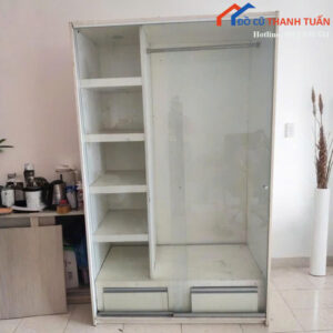 Tủ Quần Áo Cũ 1M2x2M Thiết Kế Cửa Kính Lùa
