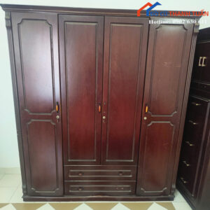 Tủ Quần Áo Cũ 1M8x2M Màu Nâu 4 Cánh Tiện Dụng