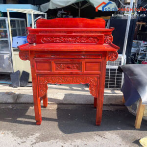 Tủ Thờ Cũ 1M27x60x1M5 Màu Nâu Thiết Kế 2 Tầng