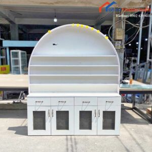 Tủ Trưng Bày Cũ 1M6x1M85 Màu Trắng Hiện Đại