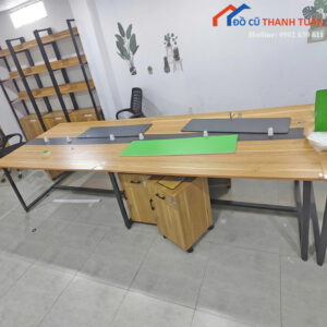 Bàn Họp Cũ 1M2x3M6 Vân Gỗ Chân Chữ U Nhỏ Gọn